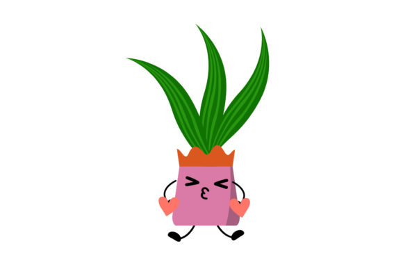 Kawaii Plant and Romantic Love: A Graphic Design Asset for Content Creators