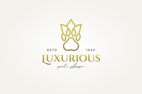 Luxurious Pet Shop Line Art Logo Design: A Modern Graphic Freebie for Creative Projects