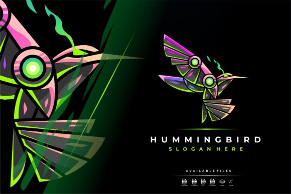 Robotic Hummingbird Mascot Logo: A Versatile Freebie for Creative Branding
