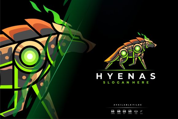 Robotic Hyena Mascot Logo: A Versatile Graphic Design Freebie for Creative Brands