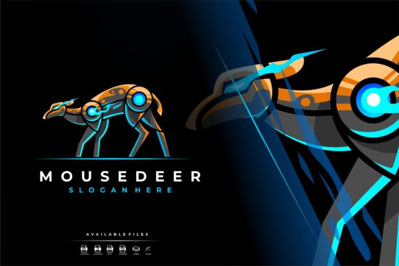 Unique Robotic Mouse Deer Mascot Logo: A Modern Graphic Freebie for Content Creators