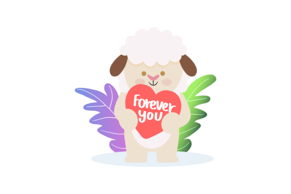 Valentine Animal Holding Love Heart: A Versatile Graphic Design Freebie