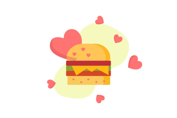 Valentine Burger Cute Icon: A Graphics Freebie for Content Creators