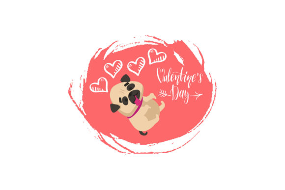 Valentine Dog Celebrating Illustration: A Versatile Freebie for Modern Marketing