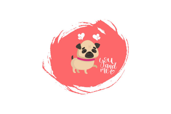 Valentine Dog Warm Love Illustration – A Freebie Graphic for Heartfelt Handmade Creations