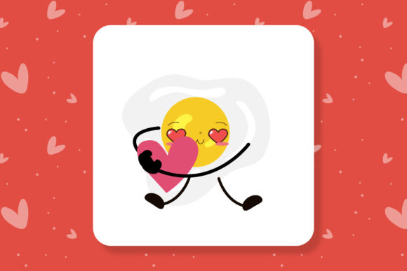 Valentine Kawaii Fried Eggs Illustration: A Versatile Freebie for Local Business Graphics