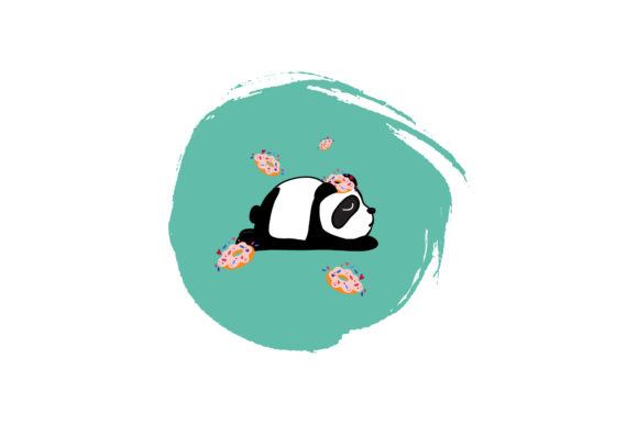 Valentine Panda Donuts Illustration: A Sweet Graphic Freebie for Creative Projects