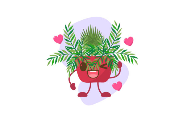 Valentine Plant Kawaii Character: A Free Graphic Asset for Handmade Creations