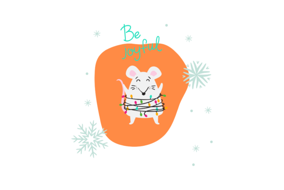 White Mouse Joyful Illustration: A Graphic Design Asset for Local Business Branding